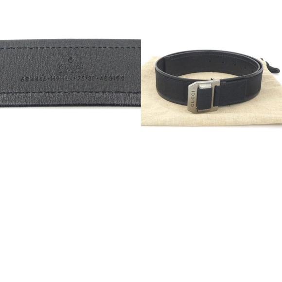 Gucci GUCCI Belt Leather Nylon Black Men\'s Women\'s 684485 56279k